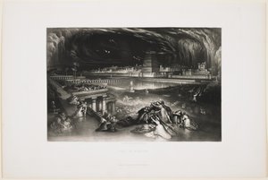 De val van Babylon, 1826 door John Martin